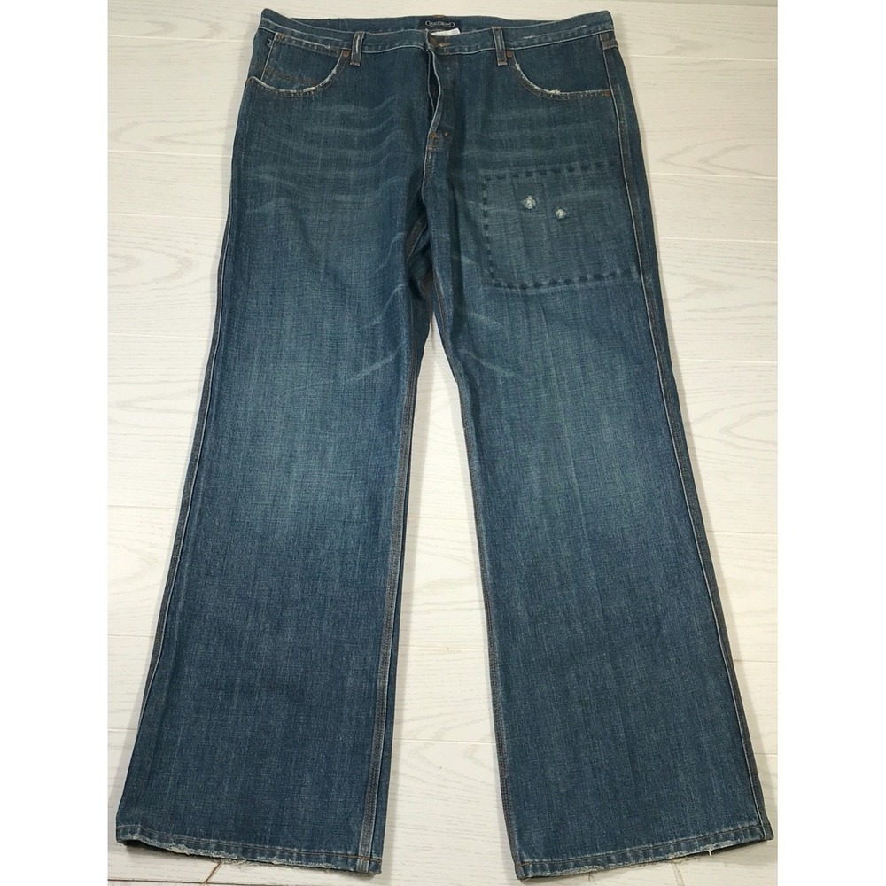 Earl Jean Western Boot Cut Jean Mens 40x32 Blue Button Fly 100% Cotton Work Dad
